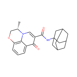 C[C@H]1COc2cccc3c(=O)c(C(=O)NC45CC6CC(CC(C6)C4)C5)cn1c23 ZINC000095552750