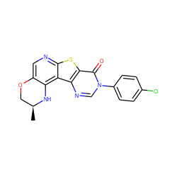 C[C@H]1COc2cnc3sc4c(=O)n(-c5ccc(Cl)cc5)cnc4c3c2N1 ZINC000028827166