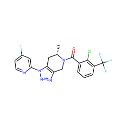 C[C@H]1Cc2c(nnn2-c2cc(F)ccn2)CN1C(=O)c1cccc(C(F)(F)F)c1Cl ZINC000218476683