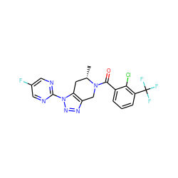 C[C@H]1Cc2c(nnn2-c2ncc(F)cn2)CN1C(=O)c1cccc(C(F)(F)F)c1Cl ZINC000218486547