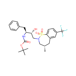 C[C@H]1Cc2cc(C(F)(F)F)ccc2S(=O)(=O)N(C[C@@H](O)[C@H](Cc2ccccc2)NC(=O)OC(C)(C)C)C1 ZINC000072125826