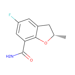 C[C@H]1Cc2cc(F)cc(C(N)=O)c2O1 ZINC000169348785