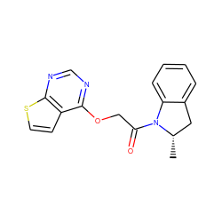 C[C@H]1Cc2ccccc2N1C(=O)COc1ncnc2sccc12 ZINC000002617655