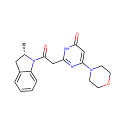 C[C@H]1Cc2ccccc2N1C(=O)Cc1nc(N2CCOCC2)cc(=O)[nH]1 ZINC000068248353