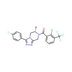 C[C@H]1Cn2c(nnc2-c2ccc(F)cc2)CN1C(=O)c1cccc(C(F)(F)F)c1Cl ZINC000473105927