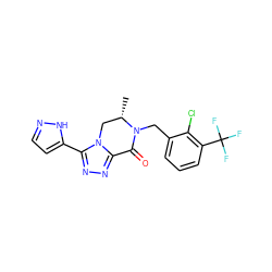 C[C@H]1Cn2c(nnc2-c2ccn[nH]2)C(=O)N1Cc1cccc(C(F)(F)F)c1Cl ZINC000219168167