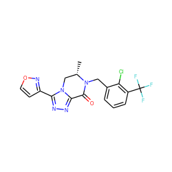 C[C@H]1Cn2c(nnc2-c2ccon2)C(=O)N1Cc1cccc(C(F)(F)F)c1Cl ZINC000219188008