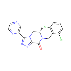 C[C@H]1Cn2c(nnc2-c2cnccn2)C(=O)N1Cc1c(Cl)cccc1Cl ZINC000219128192