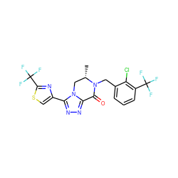 C[C@H]1Cn2c(nnc2-c2csc(C(F)(F)F)n2)C(=O)N1Cc1cccc(C(F)(F)F)c1Cl ZINC000219181469