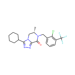 C[C@H]1Cn2c(nnc2C2CCCCC2)C(=O)N1Cc1cccc(C(F)(F)F)c1Cl ZINC000219194046