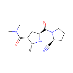 C[C@H]1N[C@H](C(=O)N2CCC[C@H]2C#N)C[C@H]1C(=O)N(C)C ZINC000029123177