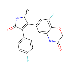 C[C@H]1NC(=O)C(c2ccc(F)cc2)=C1c1cc(F)c2c(c1)NC(=O)CO2 ZINC000096283361