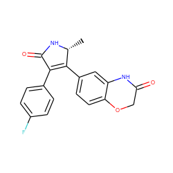 C[C@H]1NC(=O)C(c2ccc(F)cc2)=C1c1ccc2c(c1)NC(=O)CO2 ZINC000096283363