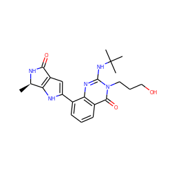 C[C@H]1NC(=O)c2cc(-c3cccc4c(=O)n(CCCO)c(NC(C)(C)C)nc34)[nH]c21 ZINC000222361956