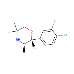 C[C@H]1NC(C)(C)CO[C@]1(O)c1ccc(Cl)c(Cl)c1 ZINC000053312845