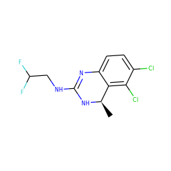 C[C@H]1NC(NCC(F)F)=Nc2ccc(Cl)c(Cl)c21 ZINC000029131085