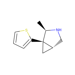 C[C@H]1NC[C@@H]2C[C@@]21c1cccs1 ZINC000040423335