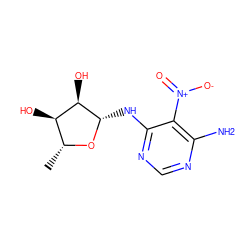 C[C@H]1O[C@@H](Nc2ncnc(N)c2[N+](=O)[O-])[C@H](O)[C@@H]1O ZINC000026491048