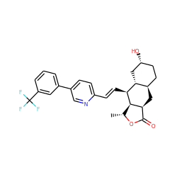 C[C@H]1OC(=O)[C@@H]2C[C@@H]3CC[C@@H](O)C[C@H]3[C@H](/C=C/c3ccc(-c4cccc(C(F)(F)F)c4)cn3)[C@H]12 ZINC000034802919