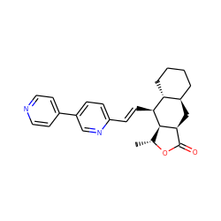 C[C@H]1OC(=O)[C@@H]2C[C@@H]3CCCC[C@H]3[C@H](/C=C/c3ccc(-c4ccncc4)cn3)[C@H]12 ZINC000028823117