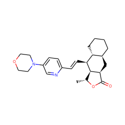 C[C@H]1OC(=O)[C@@H]2C[C@@H]3CCCC[C@H]3[C@H](/C=C/c3ccc(N4CCOCC4)cn3)[C@H]12 ZINC000028823174