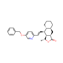 C[C@H]1OC(=O)[C@@H]2C[C@@H]3CCCC[C@H]3[C@H](/C=C/c3ccc(OCc4ccccc4)cn3)[C@H]12 ZINC000013673150