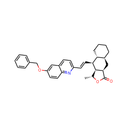 C[C@H]1OC(=O)[C@@H]2C[C@@H]3CCCC[C@H]3[C@H](/C=C/c3ccc4cc(OCc5ccccc5)ccc4n3)[C@H]12 ZINC000028571651