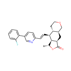 C[C@H]1OC(=O)[C@@H]2C[C@@H]3COCC[C@H]3[C@H](/C=C/c3ccc(-c4ccccc4F)cn3)[C@H]12 ZINC000028712068