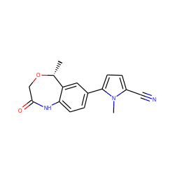 C[C@H]1OCC(=O)Nc2ccc(-c3ccc(C#N)n3C)cc21 ZINC000034535716