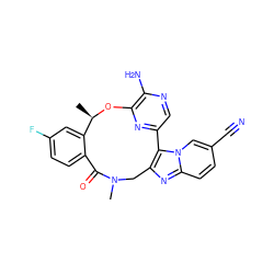 C[C@H]1Oc2nc(cnc2N)-c2c(nc3ccc(C#N)cn23)CN(C)C(=O)c2ccc(F)cc21 ZINC000098209090