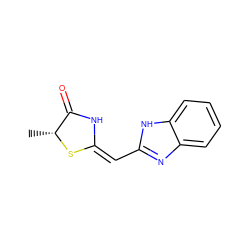 C[C@H]1S/C(=C/c2nc3ccccc3[nH]2)NC1=O ZINC000103234135