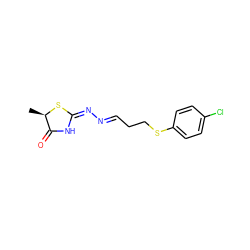 C[C@H]1S/C(=N/N=C/CCSc2ccc(Cl)cc2)NC1=O ZINC000064448929