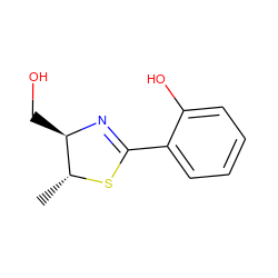 C[C@H]1SC(c2ccccc2O)=N[C@@H]1CO ZINC000145503649