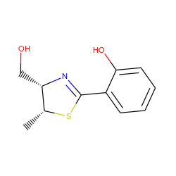 C[C@H]1SC(c2ccccc2O)=N[C@H]1CO ZINC000145503842