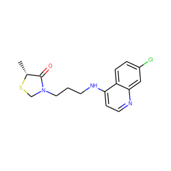 C[C@H]1SCN(CCCNc2ccnc3cc(Cl)ccc23)C1=O ZINC000035091127