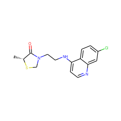 C[C@H]1SCN(CCNc2ccnc3cc(Cl)ccc23)C1=O ZINC000035091161