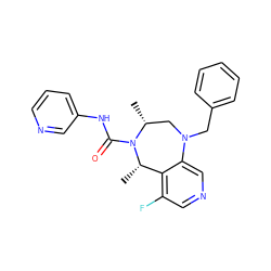 C[C@H]1c2c(F)cncc2N(Cc2ccccc2)C[C@@H](C)N1C(=O)Nc1cccnc1 ZINC001772604539