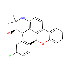 C[C@H]1c2c(ccc3c2[C@H](c2ccc(Cl)cc2)Oc2ccccc2-3)NC(C)(C)[C@@H]1O ZINC000013796855