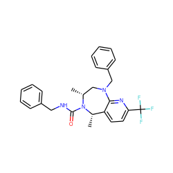 C[C@H]1c2ccc(C(F)(F)F)nc2N(Cc2ccccc2)C[C@@H](C)N1C(=O)NCc1ccccc1 ZINC001772647796