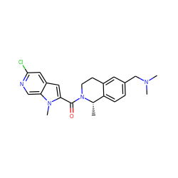 C[C@H]1c2ccc(CN(C)C)cc2CCN1C(=O)c1cc2cc(Cl)ncc2n1C ZINC000299835329