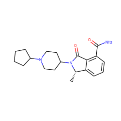 C[C@H]1c2cccc(C(N)=O)c2C(=O)N1C1CCN(C2CCCC2)CC1 ZINC000117424842