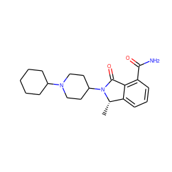 C[C@H]1c2cccc(C(N)=O)c2C(=O)N1C1CCN(C2CCCCC2)CC1 ZINC000117372460