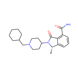 C[C@H]1c2cccc(C(N)=O)c2C(=O)N1C1CCN(CC2CCCCC2)CC1 ZINC000117386325