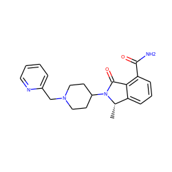 C[C@H]1c2cccc(C(N)=O)c2C(=O)N1C1CCN(Cc2ccccn2)CC1 ZINC000117387129