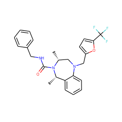 C[C@H]1c2ccccc2N(Cc2ccc(C(F)(F)F)o2)C[C@@H](C)N1C(=O)NCc1ccccc1 ZINC001772610399