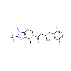 C[C@H]1c2nc(C(F)(F)F)n(C)c2CCN1C(=O)C[C@H](N)Cc1cc(F)ccc1F ZINC000028956743