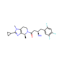 C[C@H]1c2nc(C3CC3)n(C)c2CCN1C(=O)C[C@H](N)Cc1cc(F)c(F)cc1F ZINC000028956804