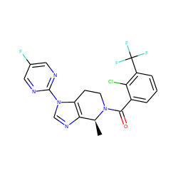 C[C@H]1c2ncn(-c3ncc(F)cn3)c2CCN1C(=O)c1cccc(C(F)(F)F)c1Cl ZINC000218452367