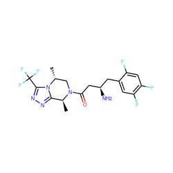 C[C@H]1c2nnc(C(F)(F)F)n2[C@H](C)CN1C(=O)C[C@H](N)Cc1cc(F)c(F)cc1F ZINC000028967407