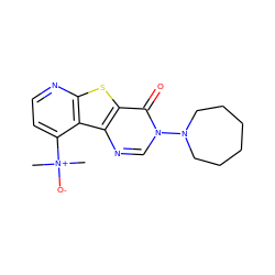 C[N+](C)([O-])c1ccnc2sc3c(=O)n(N4CCCCCC4)cnc3c12 ZINC000013676185